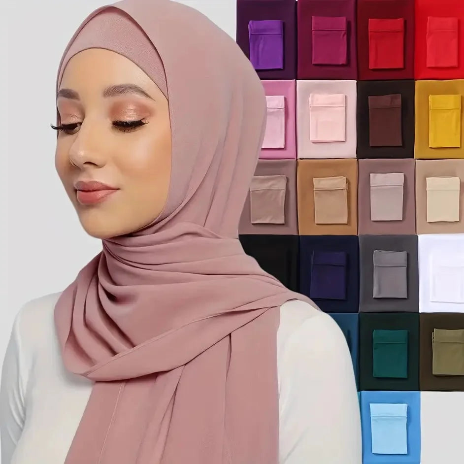 2-Piece Instant Chiffon Hijab Set with Undercap