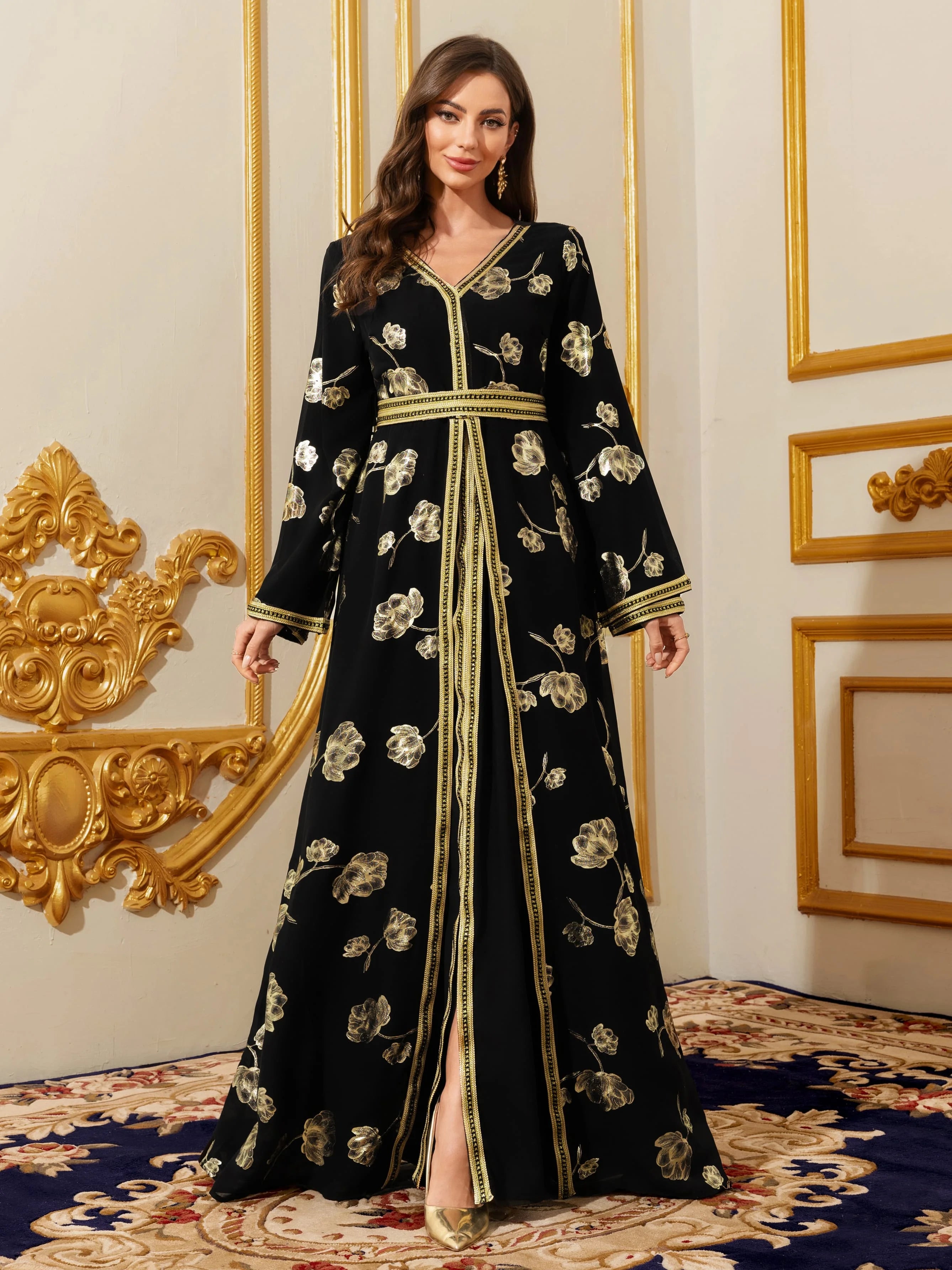 Moroccan Floral Maxi Kaftan Abaya