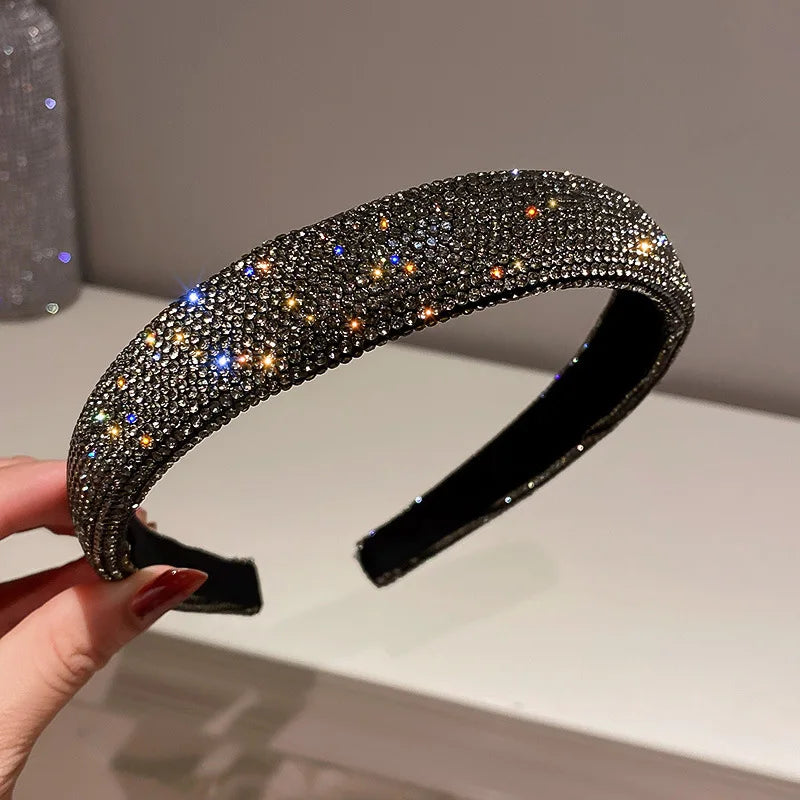 Full Rhinestone Leaf Pearl Headband