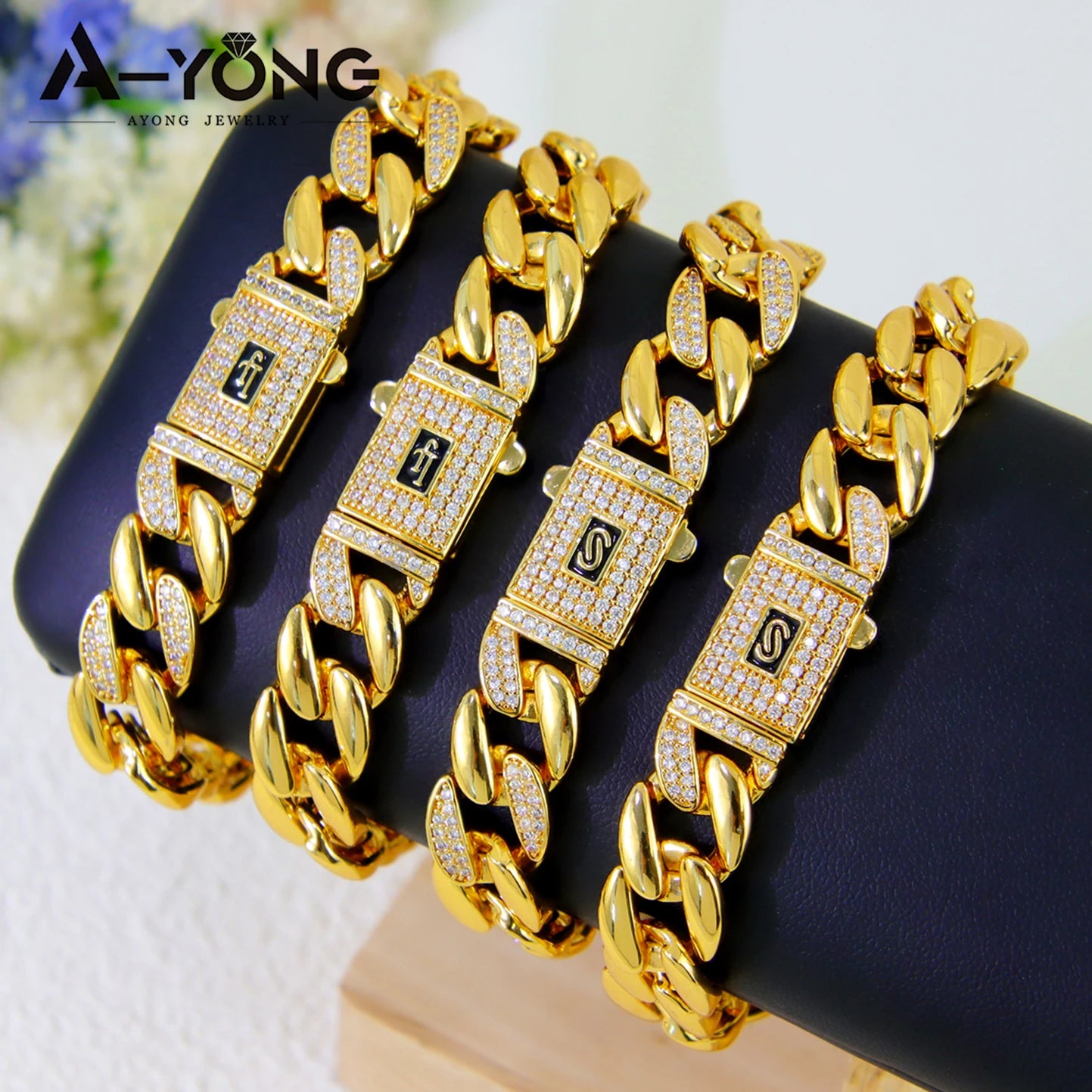 Dubai Gold Zircon Hip Hop Choker Set