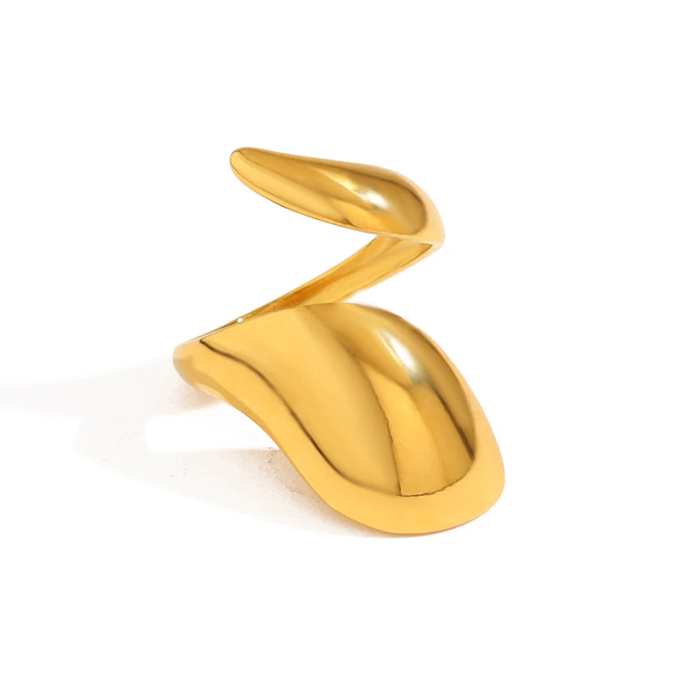 Chunky Glossy 18K Gold Plated Ring