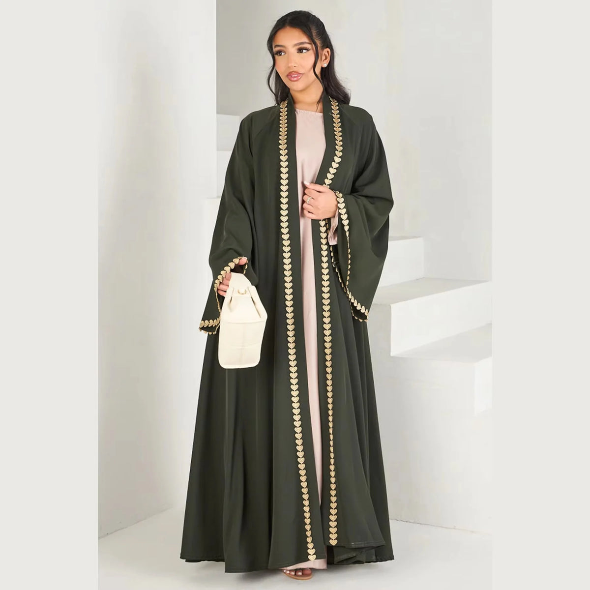 Elegant Embellished Abaya – Loose Traditional Festival Dress
