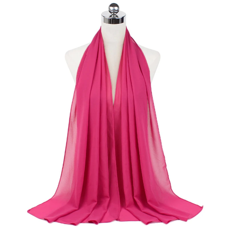Signature Chiffon Hijab – Soft Lightweight Headscarf | 60 Colors
