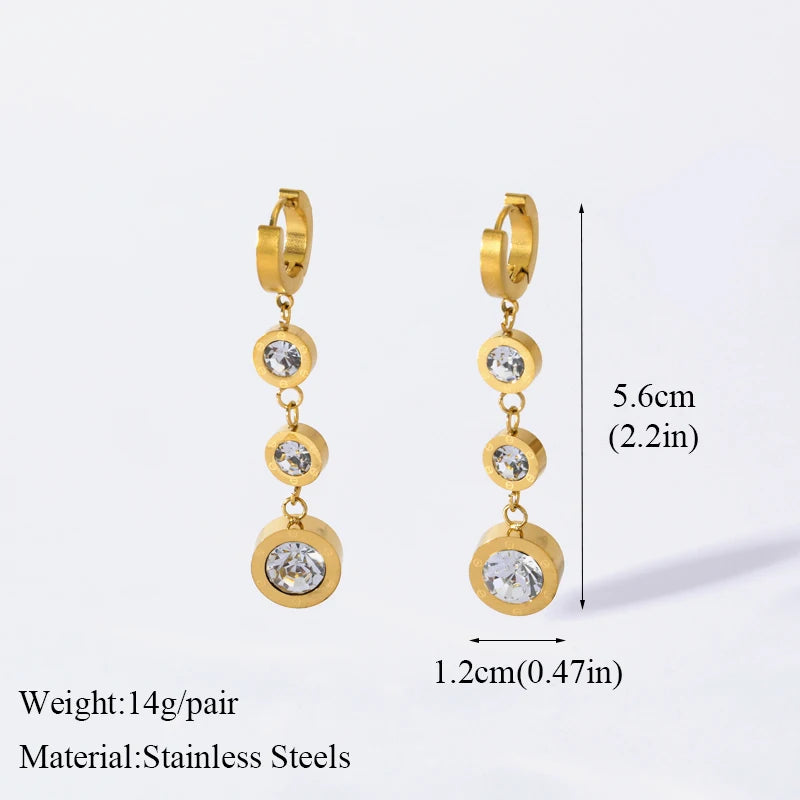 White Zirconia Drop Dangle Earrings