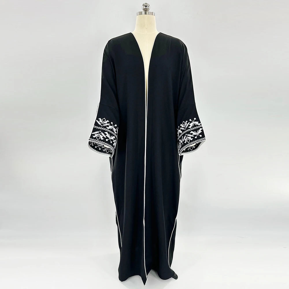 Embroidered Kimono Coat Abaya Caftan