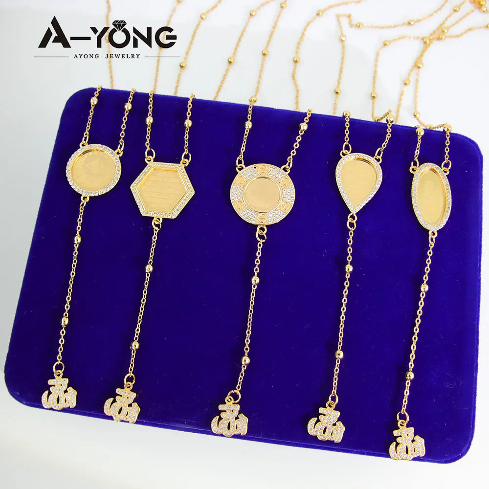 Islamic Gold Coins Long Pendant Necklace
