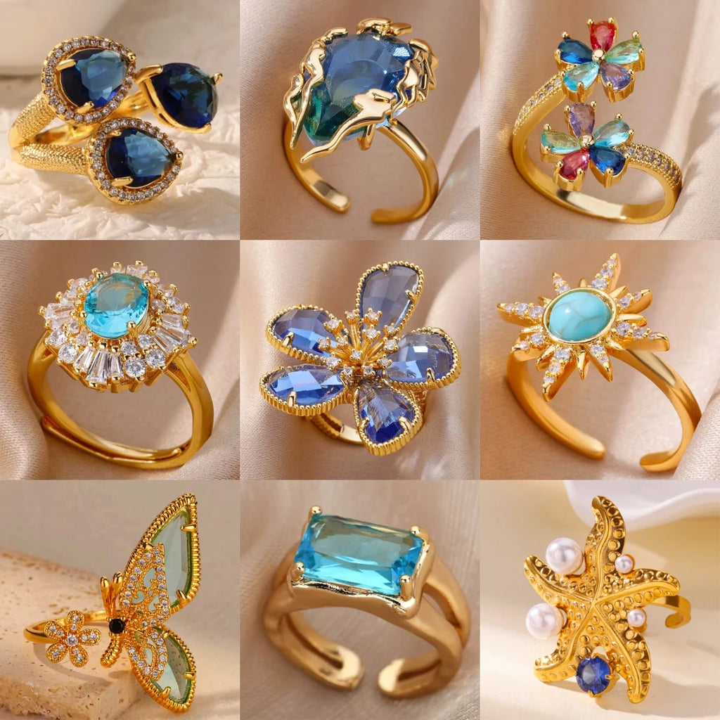 Vintage Blue Zircon Ring