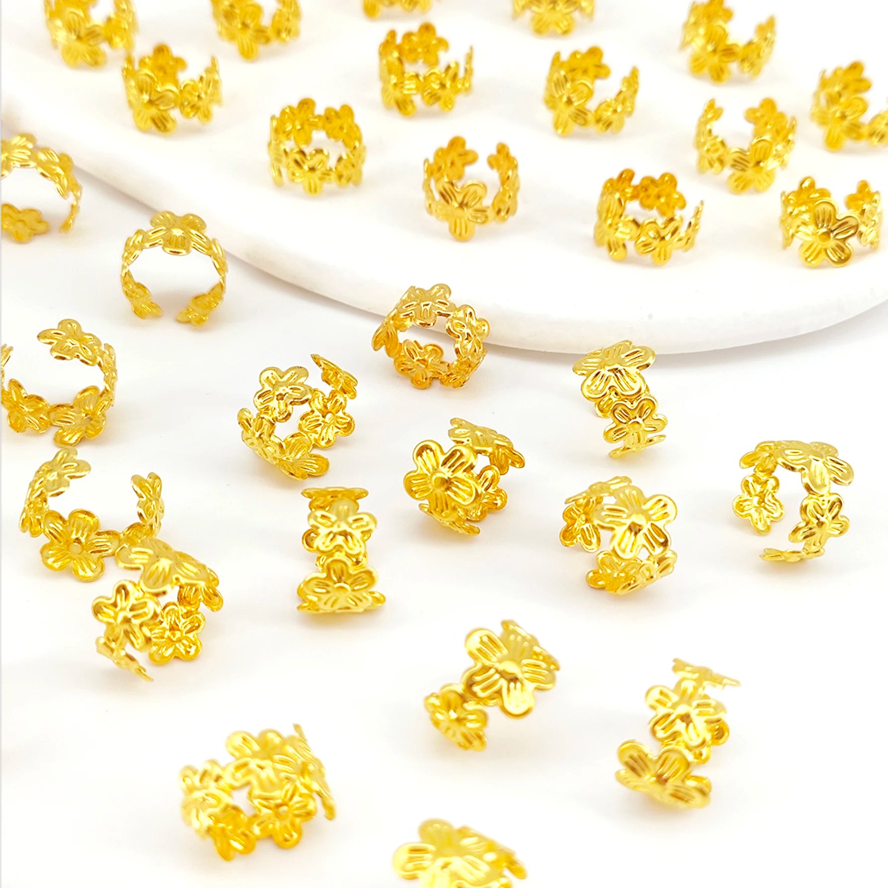 40-Piece Vine Leaf Alloy Hair Braid Rings