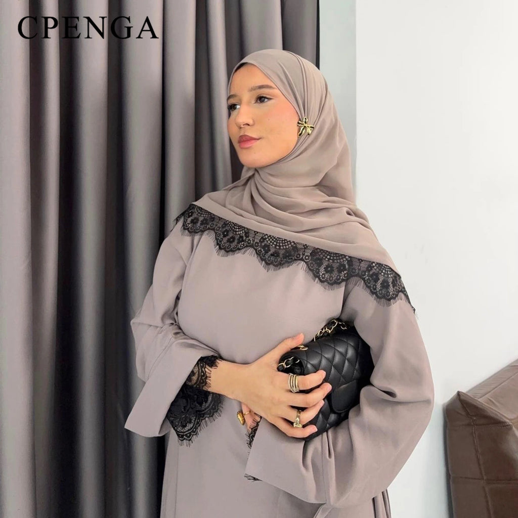 Two-Piece Luxury Lace Dubai Abaya Set