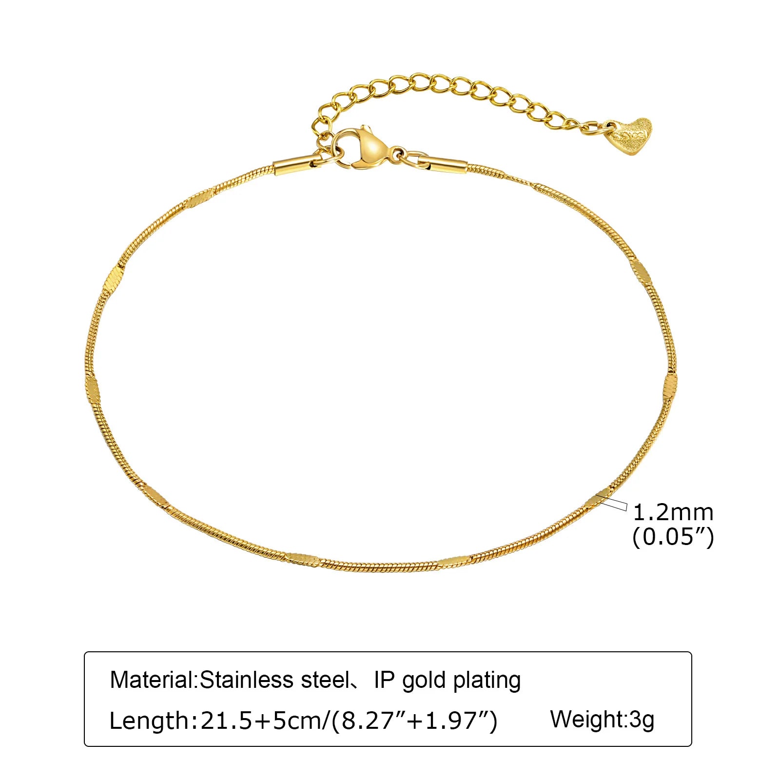 Waterproof Layered Link Chain Anklet