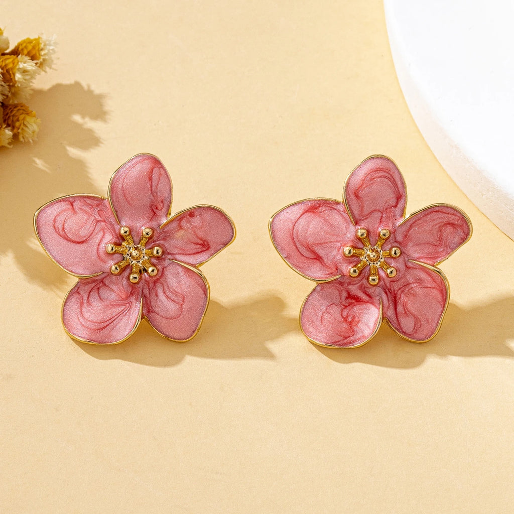 Golden Blossom Stud Earrings