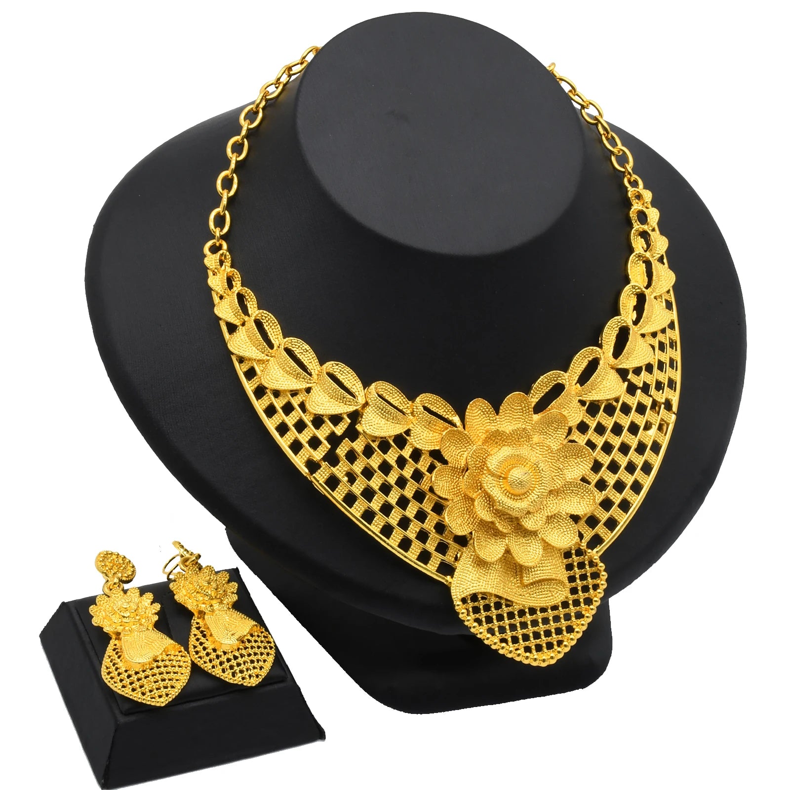 Royal Gold Wedding Jewelry Set
