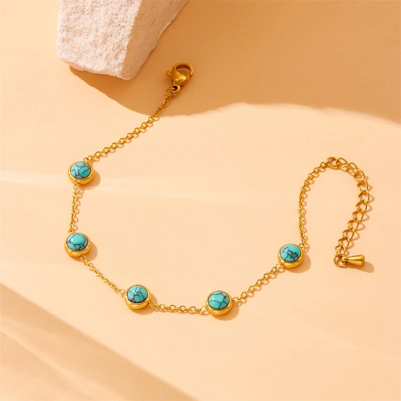 Turquoise Necklace, Bracelet & Earrings Jewellery Set