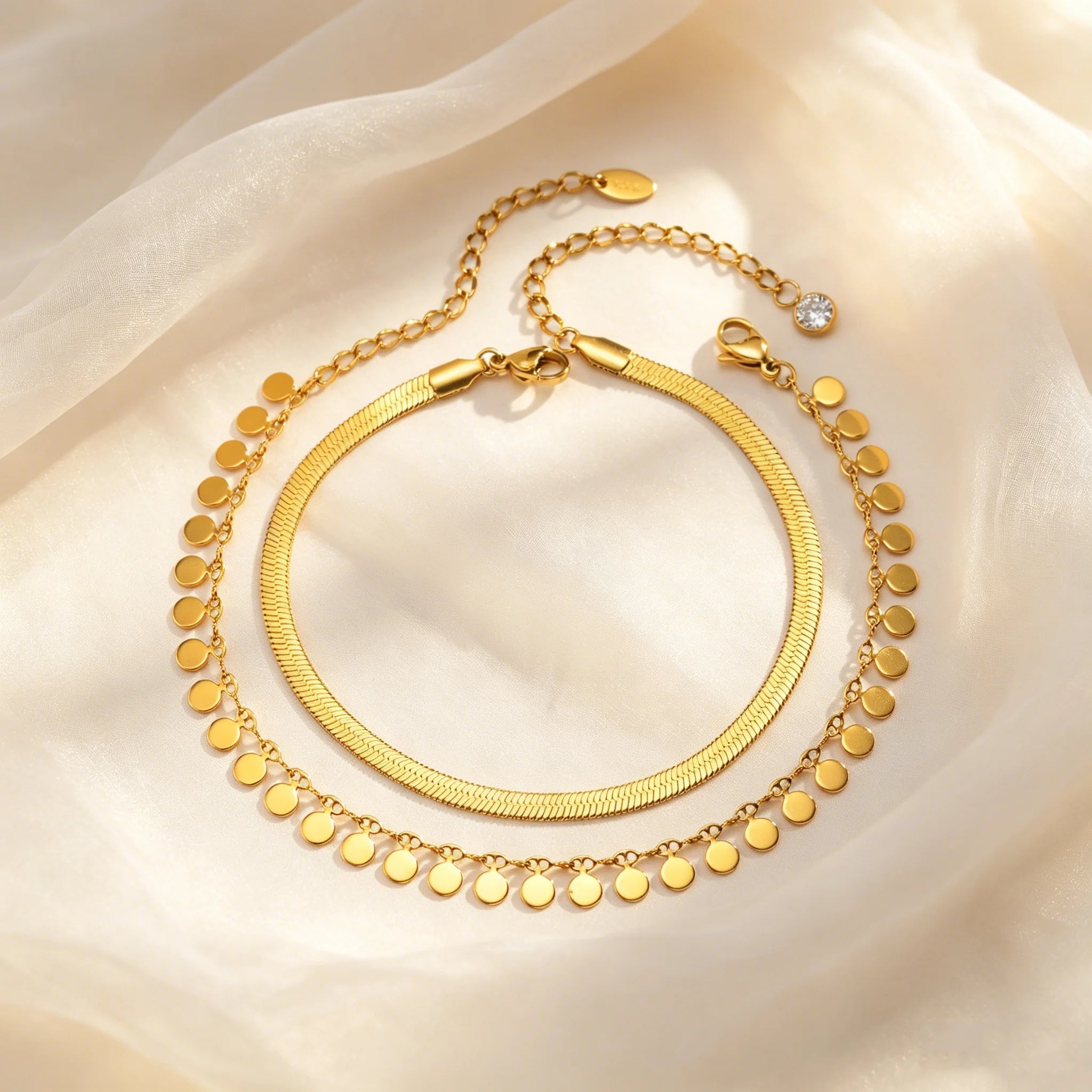 Gold Plated Tassel Blade Chain Anklet
