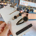 Handmade Pearl & Rhinestone Flower Hair Clips Set
