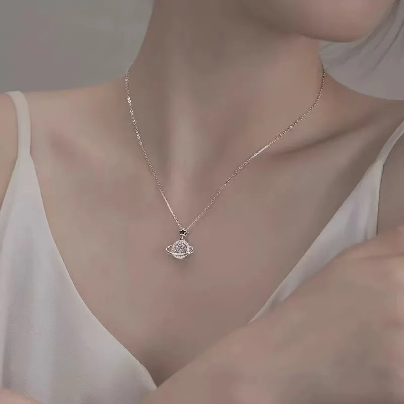 925 Sterling Silver Planet Necklace
