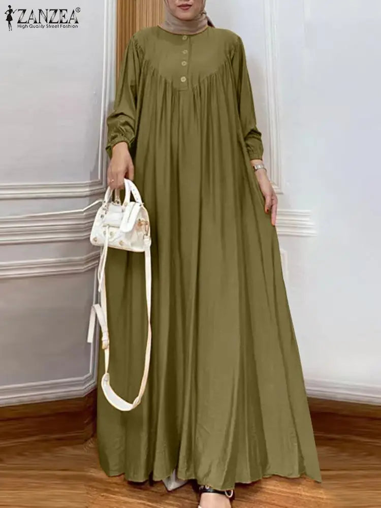 Vintage Long Sleeve Ramadan Maxi Abaya Kaftan