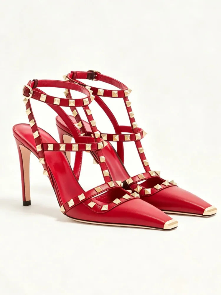 Chic Rivet Strap Sandals