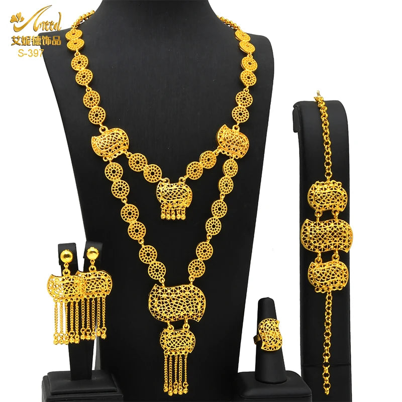 Royal Gold Wedding Jewelry Set