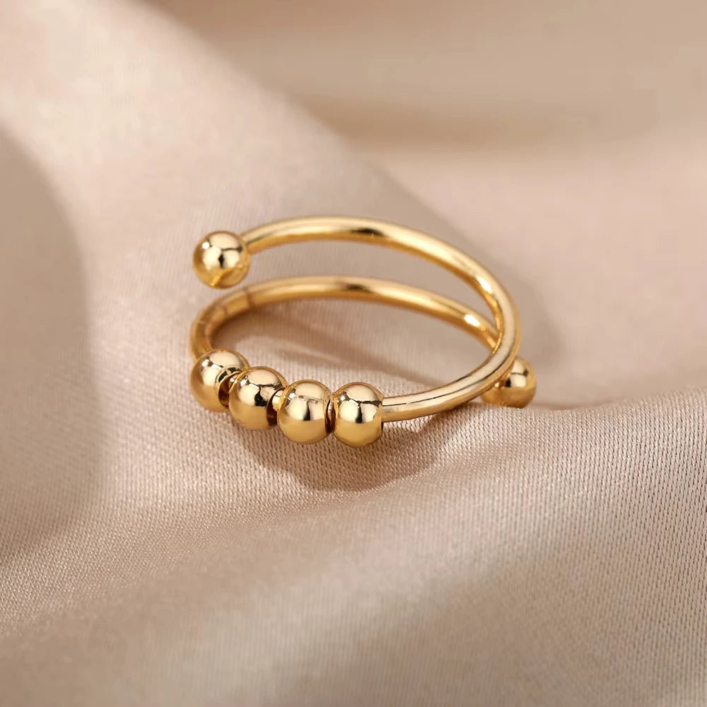 Gold Zircon Cross Open Ring