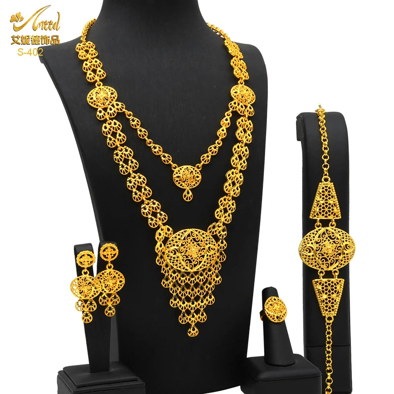 Royal Gold Wedding Jewelry Set