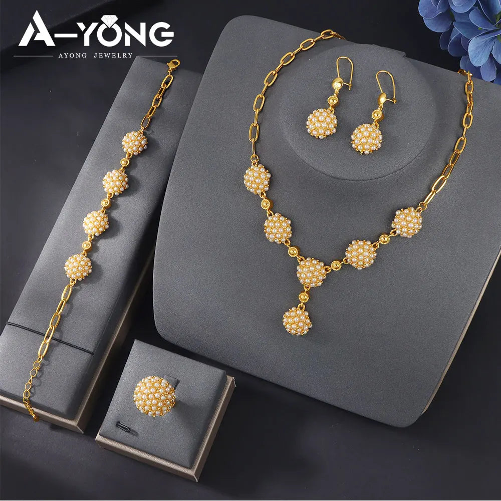 Royal Pearl Gold Jewelry Set