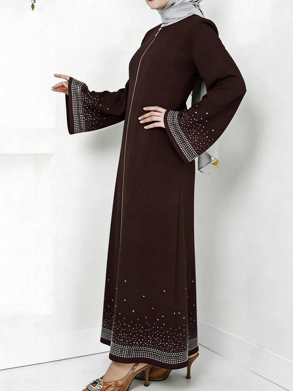 Classic Zip Abaya – Elegant Full-Opening Women's Abaya