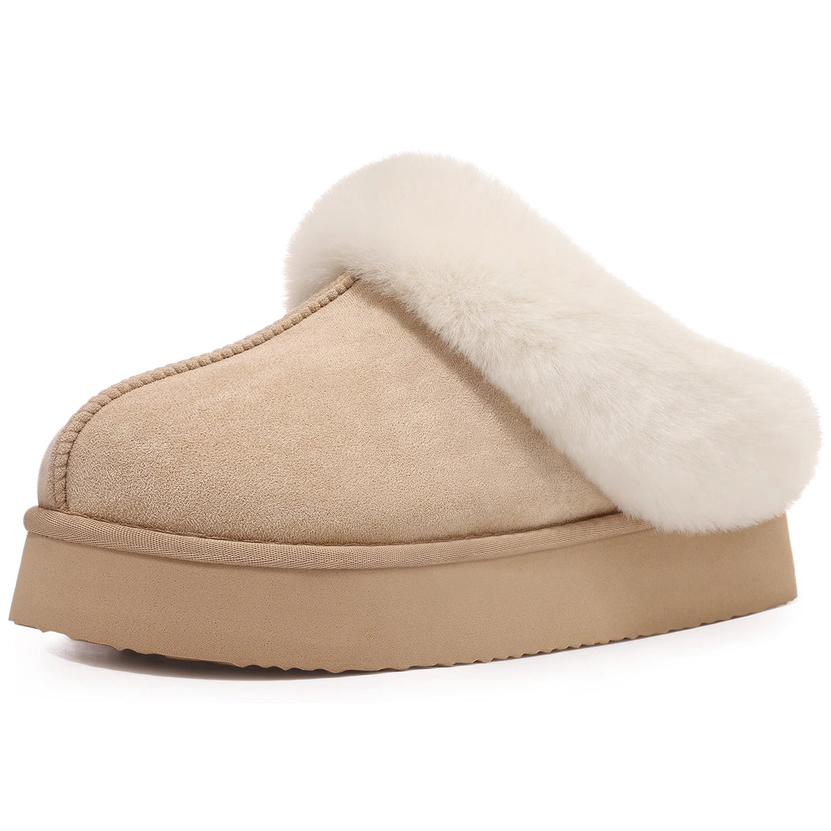 Women's Fluffy Winter Slippers – Warm Plush Fur-Lined Home Slides