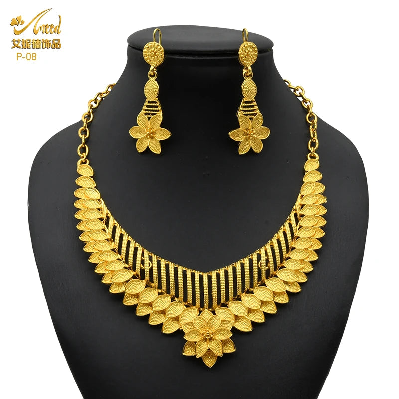 Royal Gold Wedding Jewelry Set