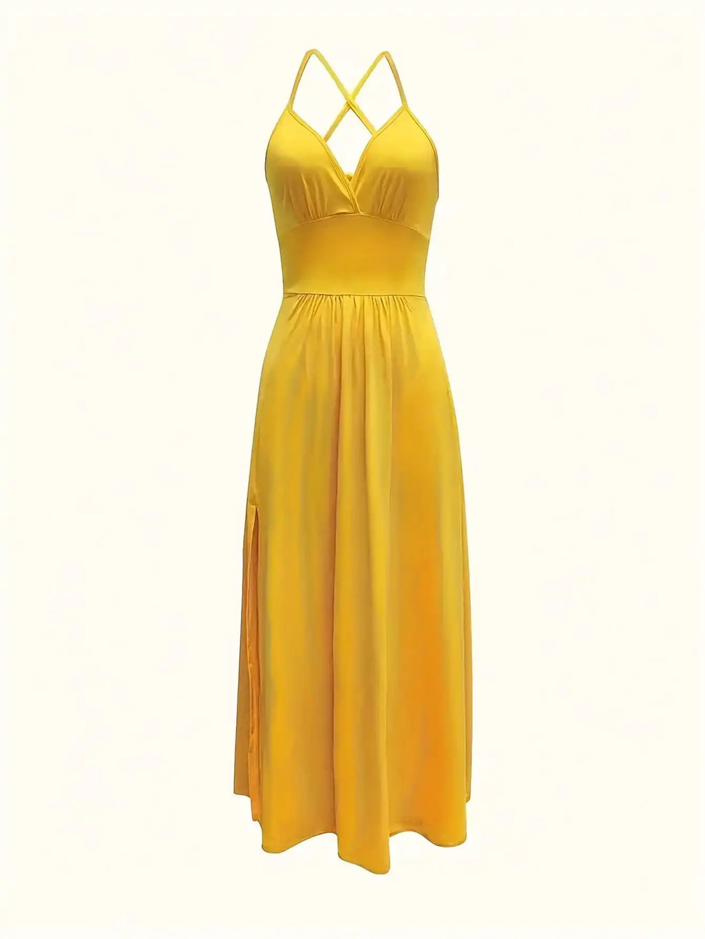 Slit Lace-Up Backless Camisole Dress