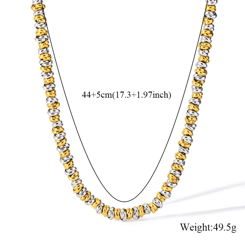 Two-Tone Chain Necklace & Bracelet Set