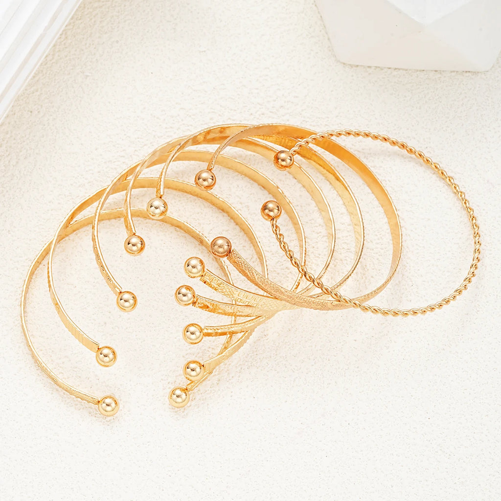 7 Pcs/Set Boho Golden Cuff Bracelet