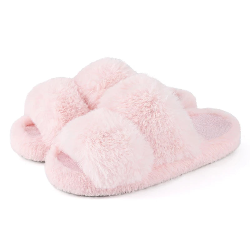 Women's Suede Winter Slippers – Plush Lined Cozy House Shoes