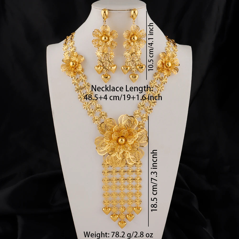 Golden Blossom Necklace Set