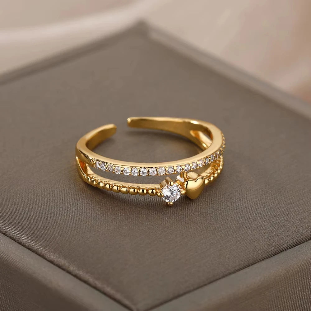 Luxe Geometric Zircon Ring