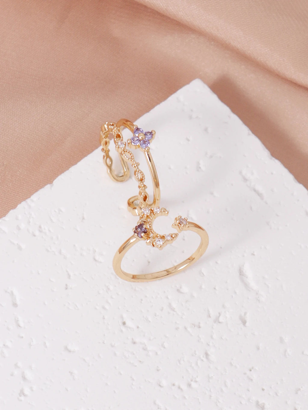 2PCS Romantic Spark Ring Set