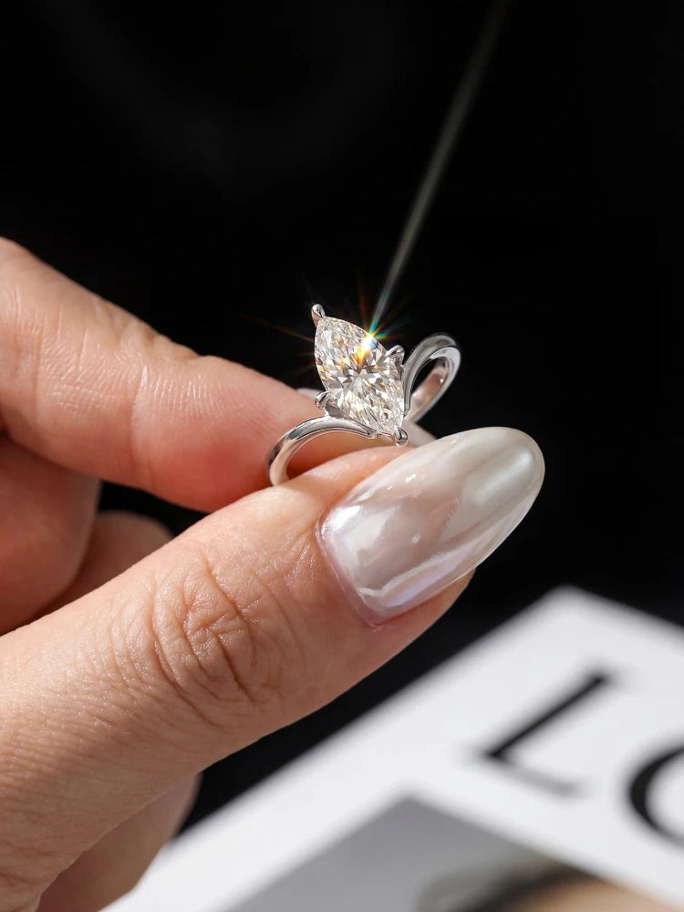 Radiant Teardrop Moissanite Ring