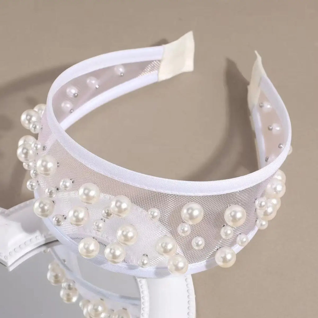 Wide Mesh Pearl Headband