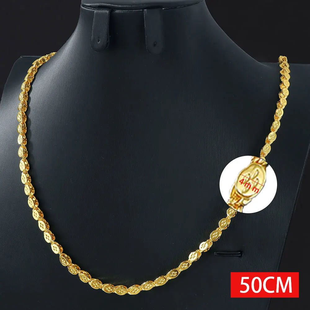 Arabic Wedding Long Gold Necklace