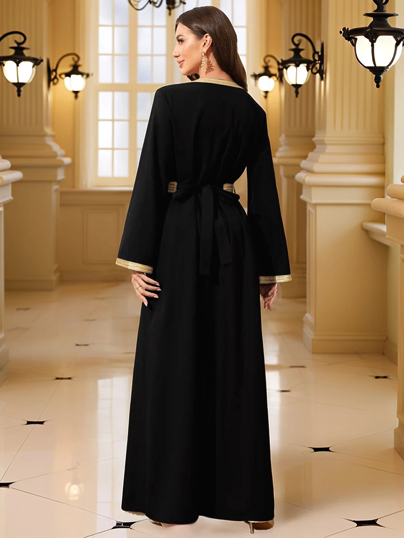 Gold Embroidered Moroccan Kaftan Eid Dress