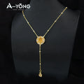 Islamic Gold Coins Long Pendant Necklace