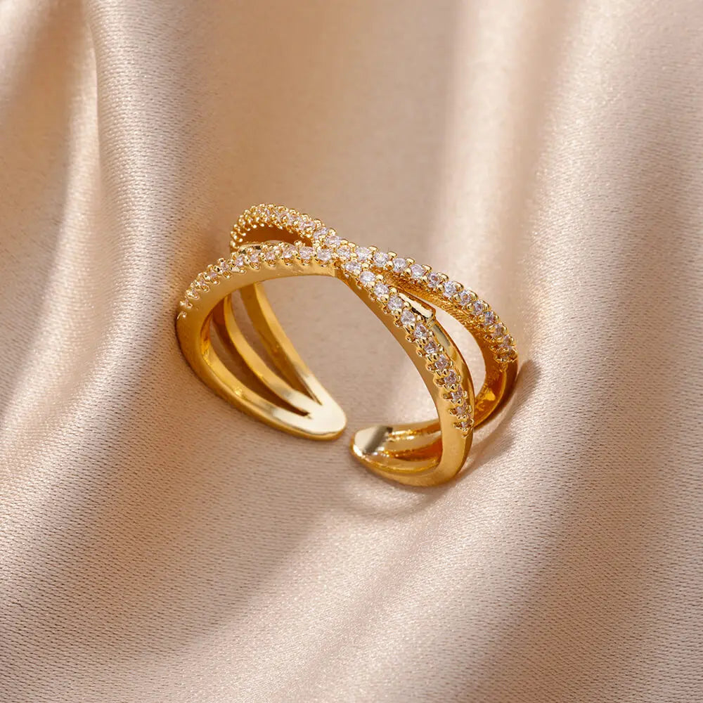 Luxe Geometric Zircon Ring