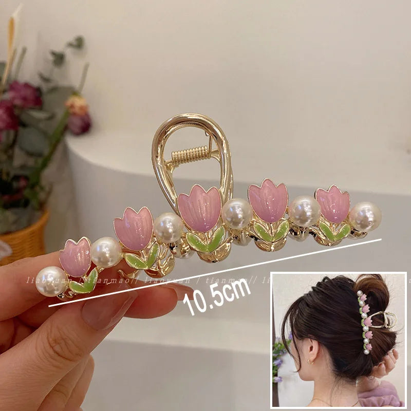 Flower Durian Shark Clip Hair Claw