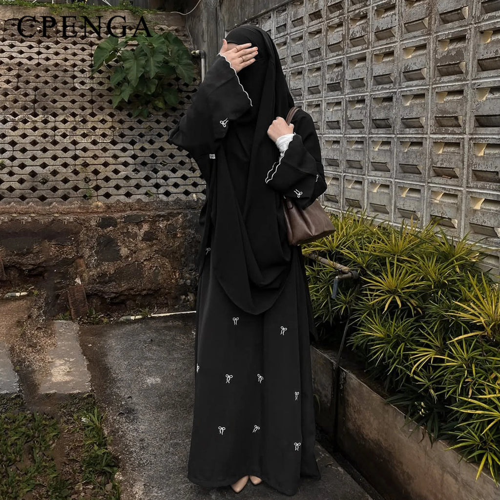 Butterfly Embroidery Luxury Dubai Abaya Kaftan