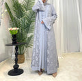 Lace Abaya Two-Piece Inner Dress & Cardigan Set