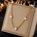 Pentagram Star Pendant Thick Chain Choker Necklace