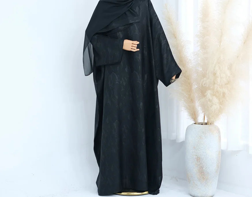 Long Sleeve O-Neck Plus Size Maxi Abaya Dress