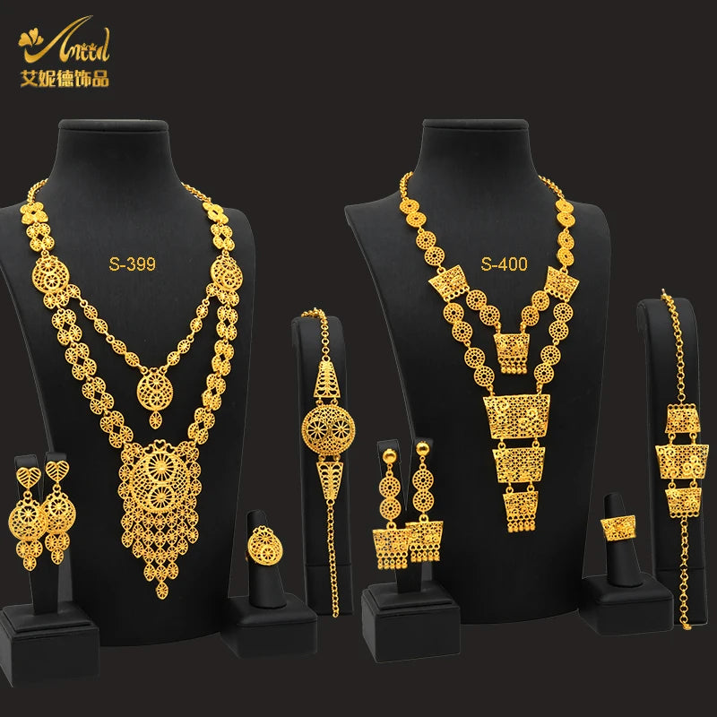 Royal Gold Wedding Jewelry Set