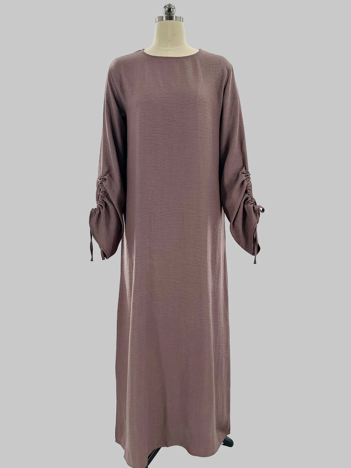 Lace-Up Sleeve Modest Abaya Kaftan Dress