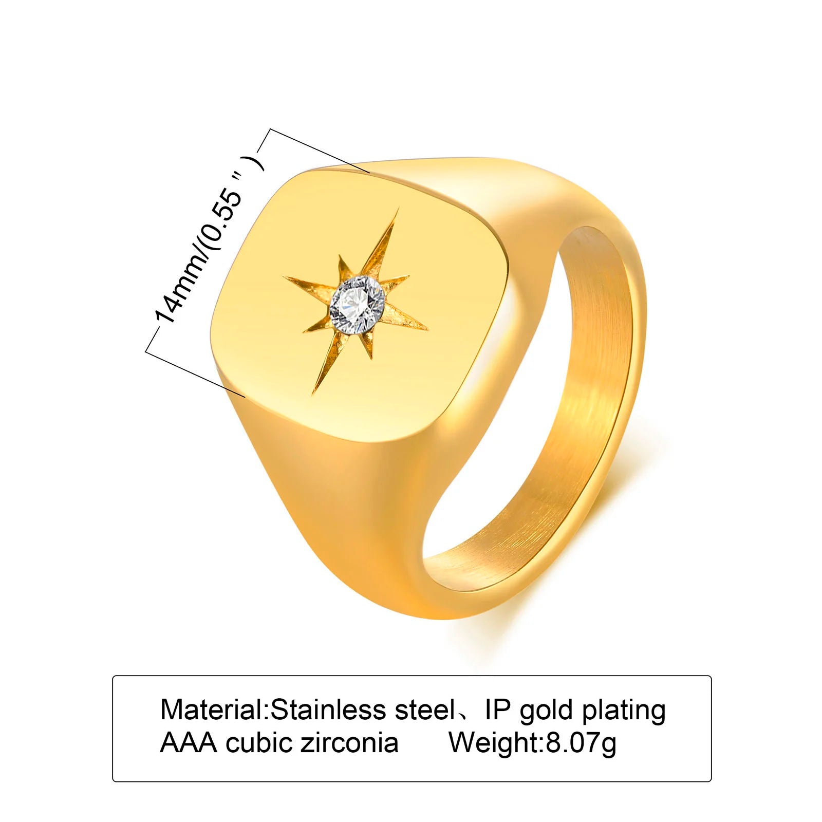 Sunshine Signet Zirconia Pinky Ring